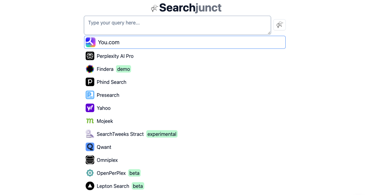 Screenshot of Searchjunct.com